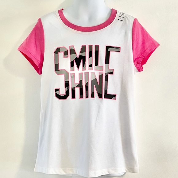 🆕Justice Girl’s SMILE SHINE Ringer Tee - Picture 2 of 9